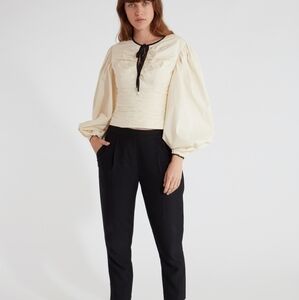 C/ meo Collective Keeping Time Balloon Sleeve Top tie front sz S